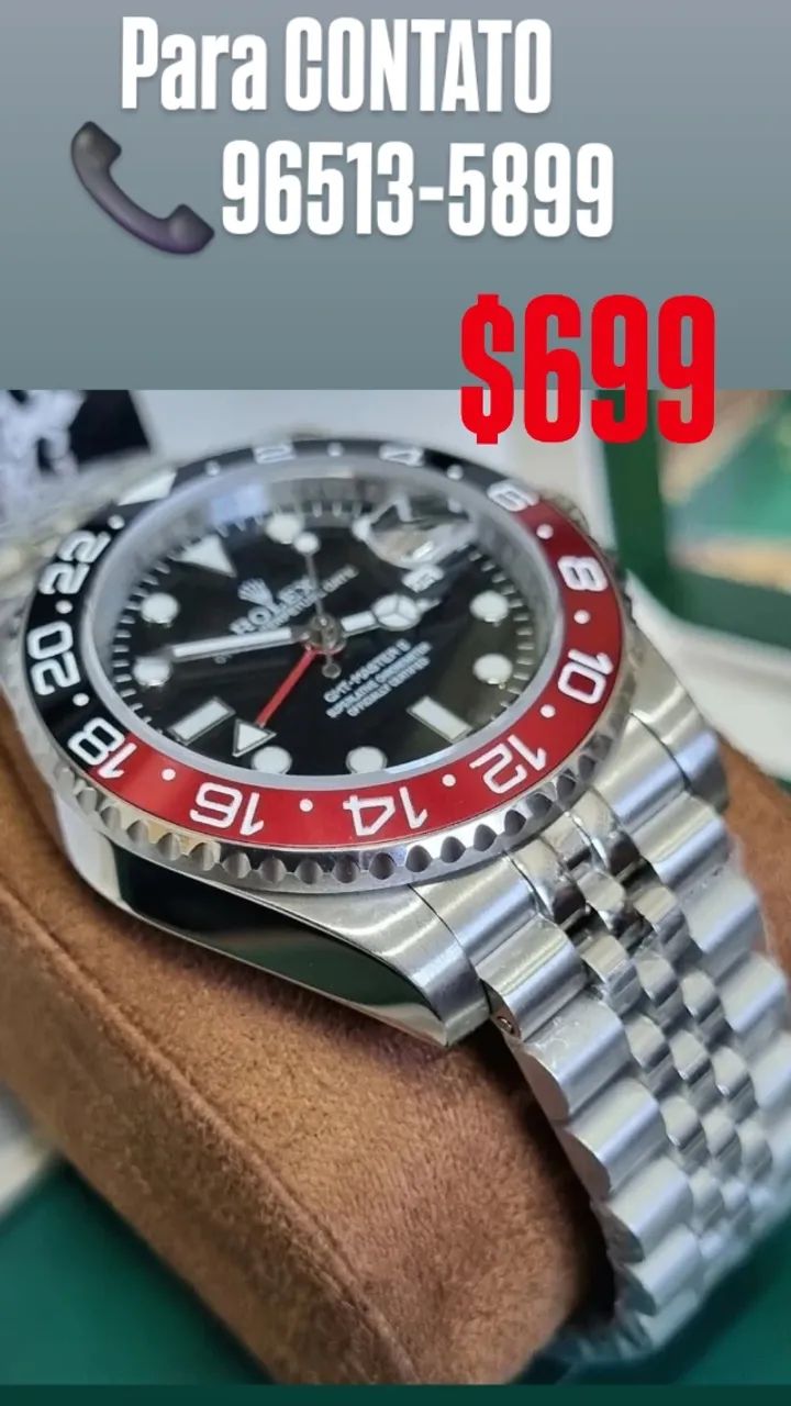 Relógio ROLEX COKE AUTOMÁTICO  - GMT MASTER II PULSEIRA JUBILEU - Foto 2