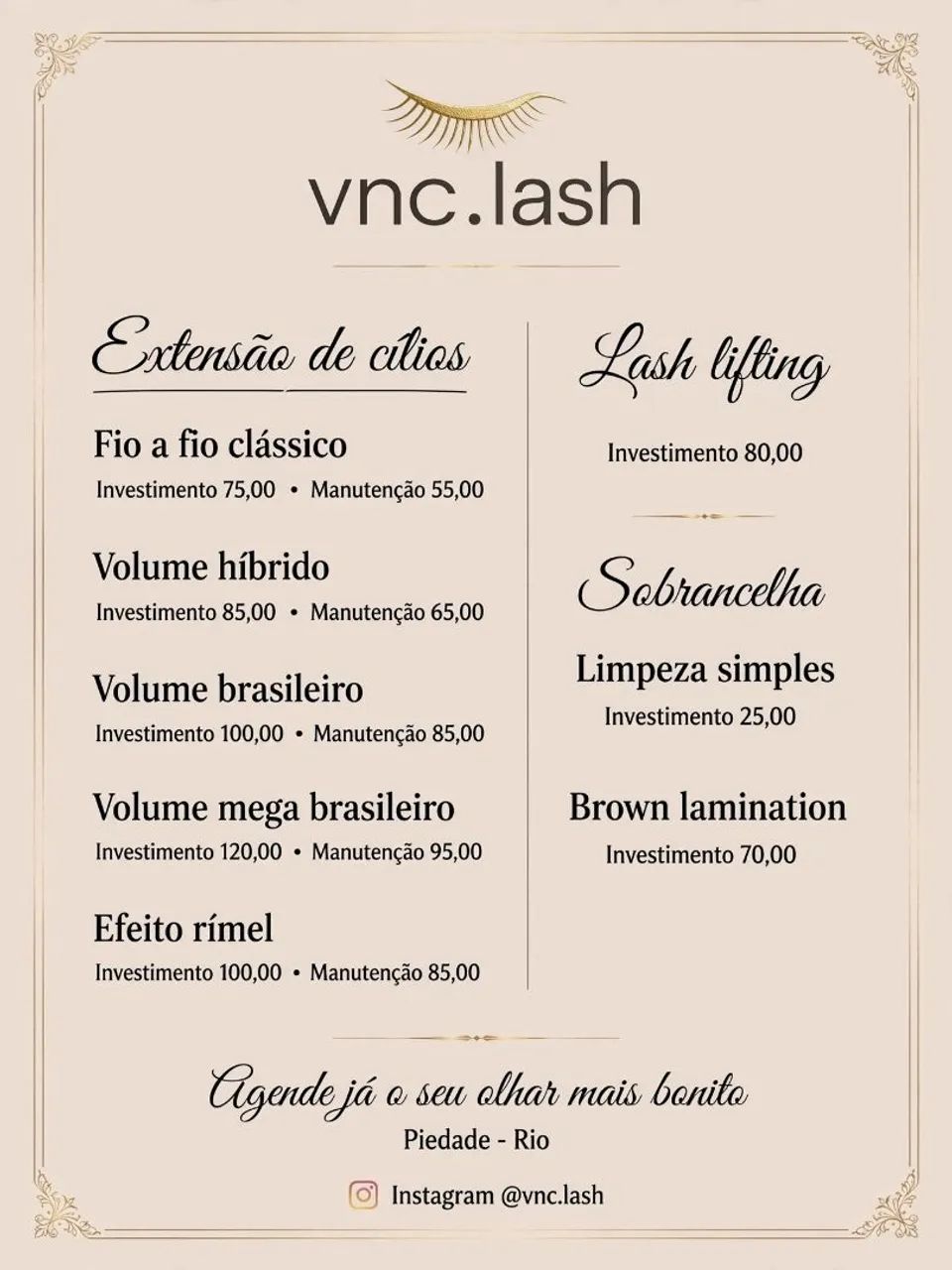 Lash designer e designer de sobrancelhas 