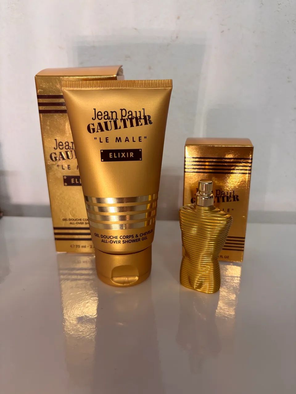 Perfume Jean Paul Gaultier - Le Male Elixir e Gel de cabelo/corpo