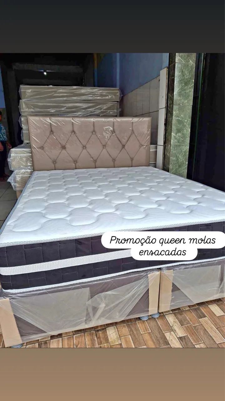 NOVAS CAMA QUEEN MOLAS ENSACADAS  1450 