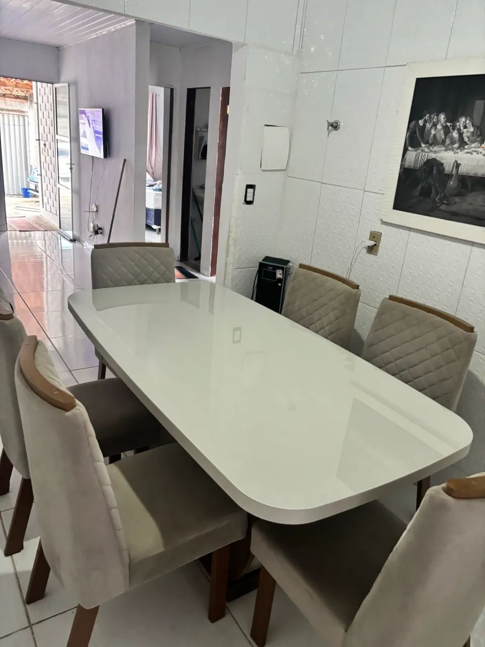Mesa de jantar com 6 cadeiras - excelente estado - Foto 5