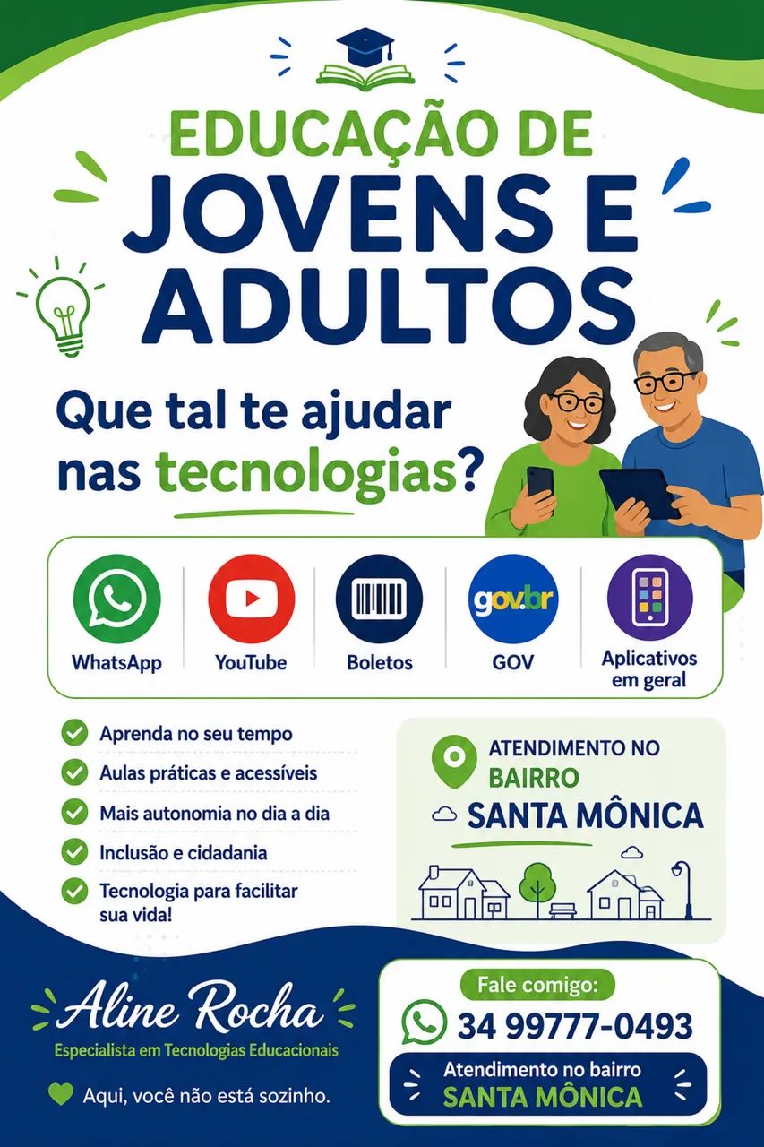 Aula de tecnologias básicas para idosos 