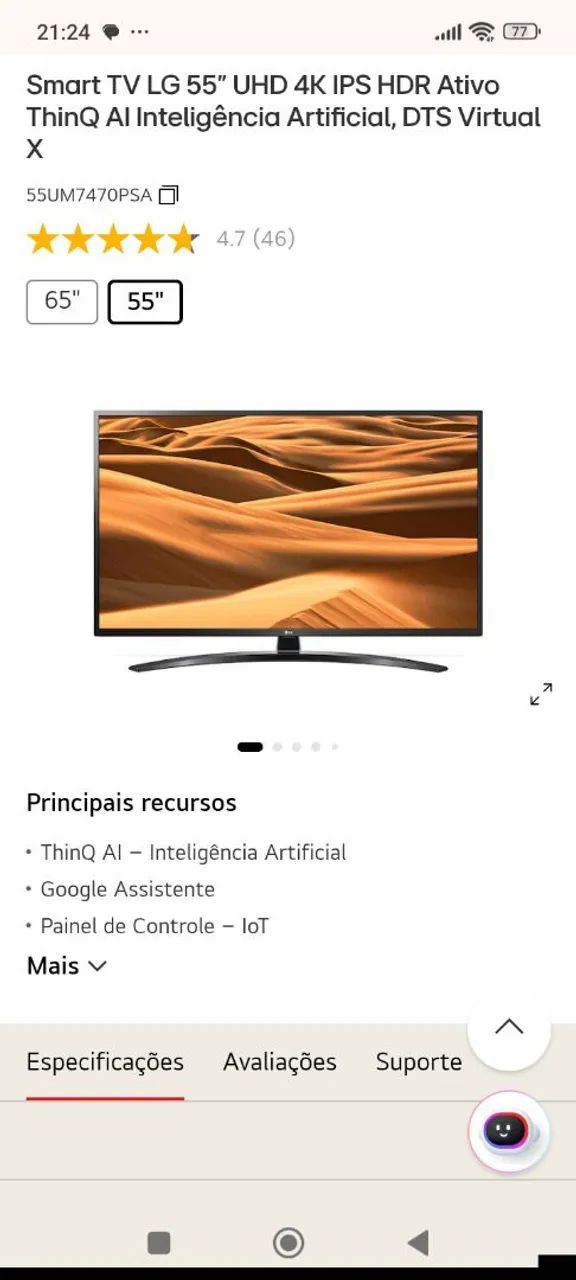 Tv 55 LG smart 4k  - Foto 4