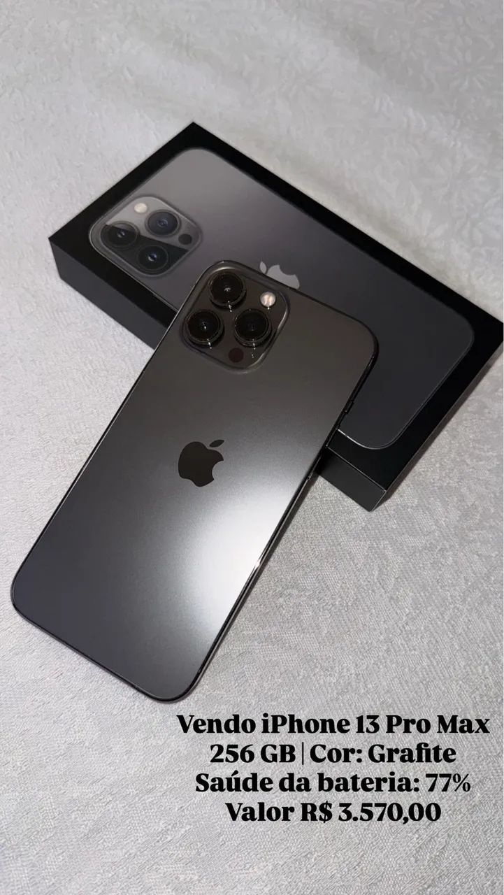 Vendo Iphone 13 Pro Max 256GB Cor: Grafite - Celulares e