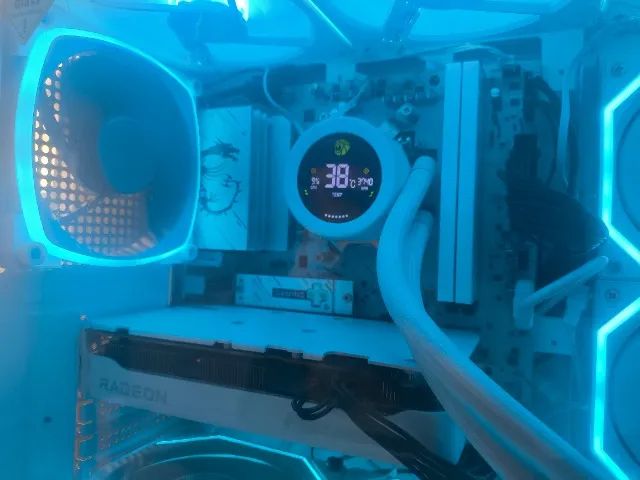 PC GAMER FULL WHITE AM5 PLACA 9060XT 16GB - RYZEN 7 7700 - DDR5 32GB - 1TB ARMAZENANENTO - Foto 2