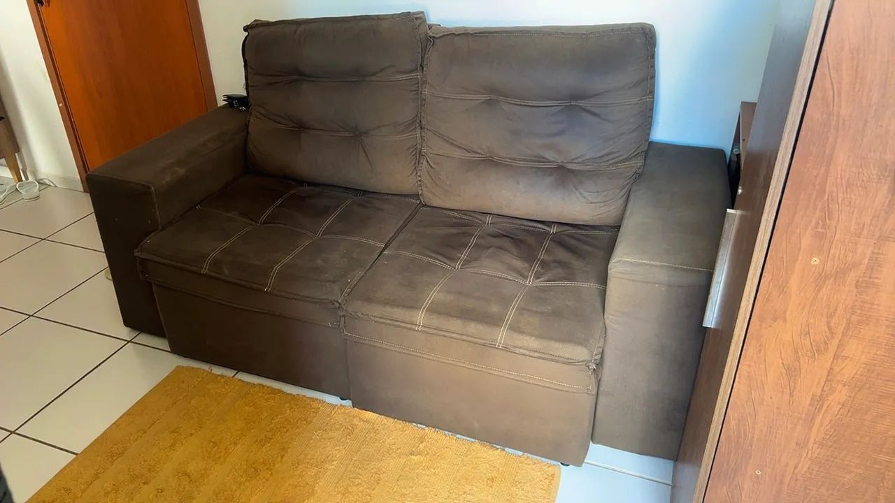 SOFÁ RETRÁTIL 3 LUGARES - R$ 500,00 - Foto 3