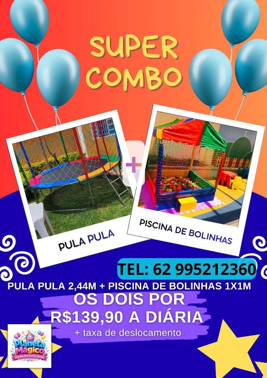 Locação pula pula e piscina de bolinhas 