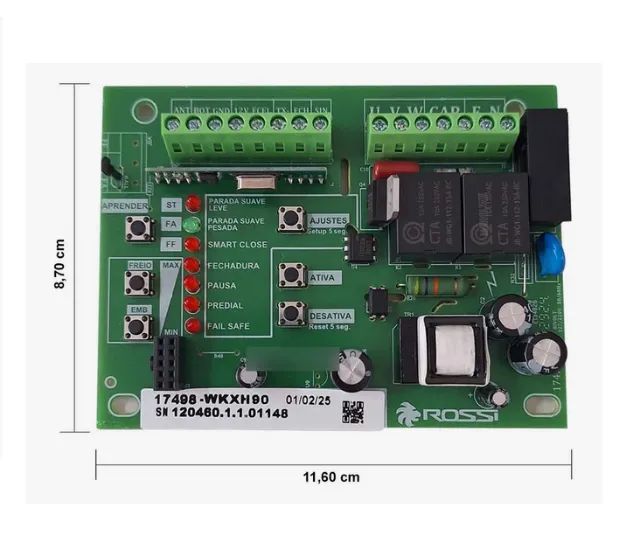 Placa Central Rossi C/ Entrada Módulo Wifi APP Motor de Portão - Foto 3