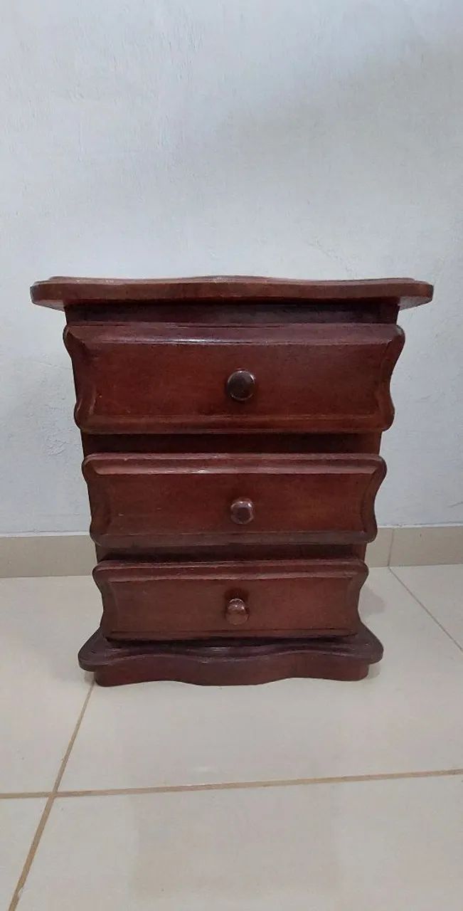 Criado Mudo, Mesa de Cabeceira de Madeira Rústico 
