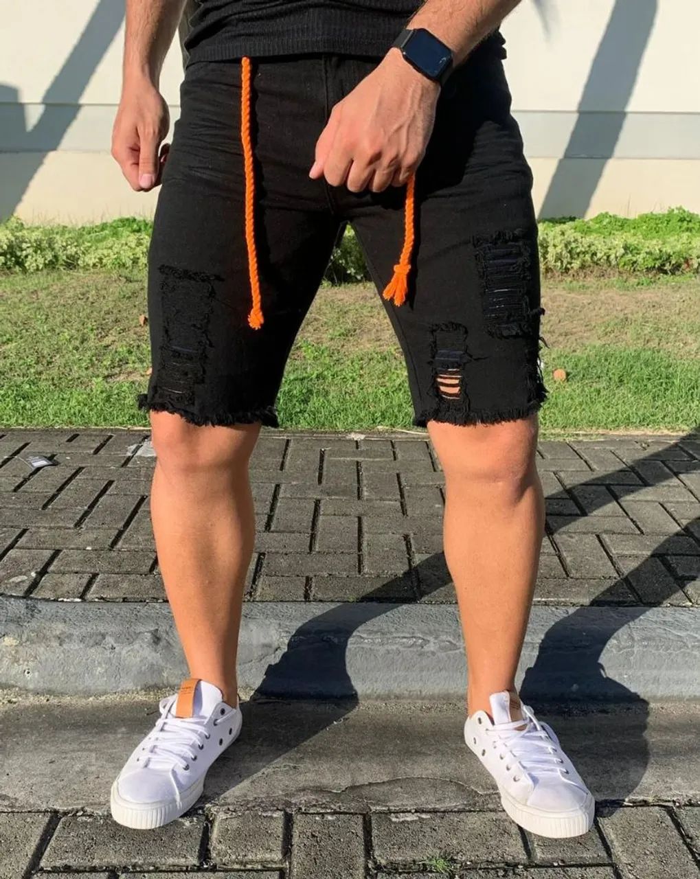 Kits de camisas de algodão com bermudas jeans 