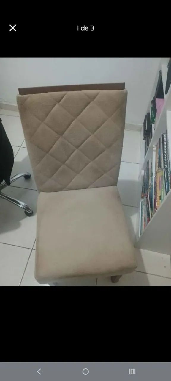 3 cadeiras estofadas de jantar - Foto 3