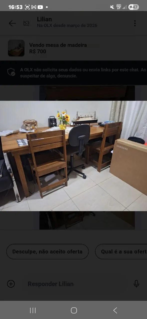 Vendo mesa de madeira macissa 