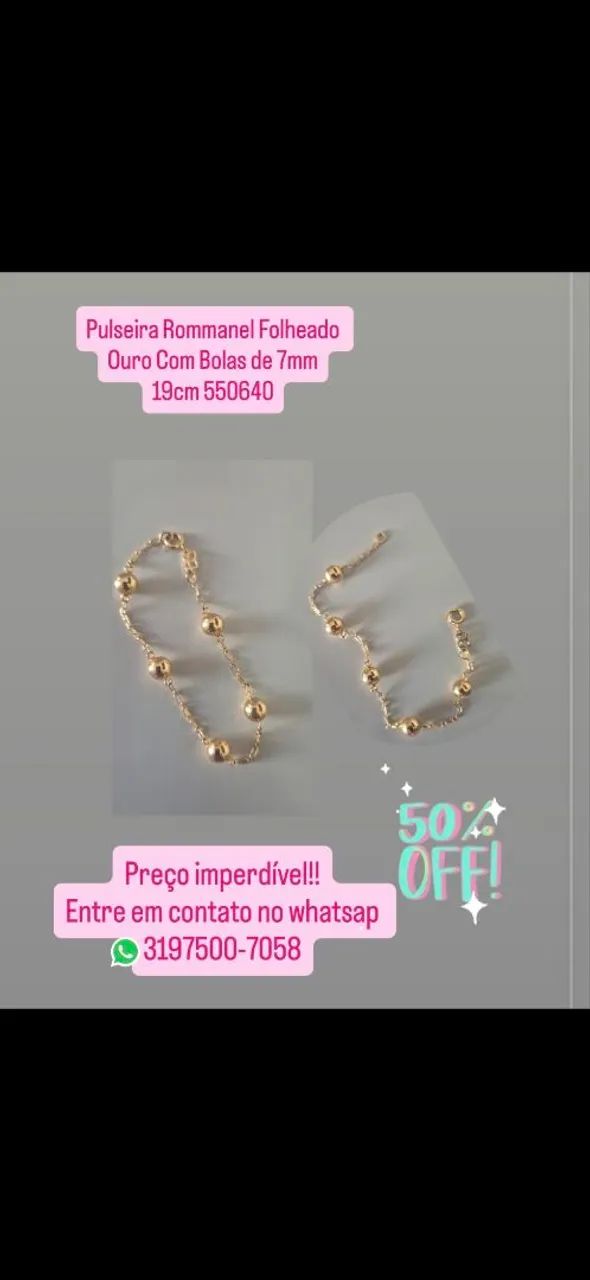 Pulseira Rommanel (seminova) e pingente (seminovo)