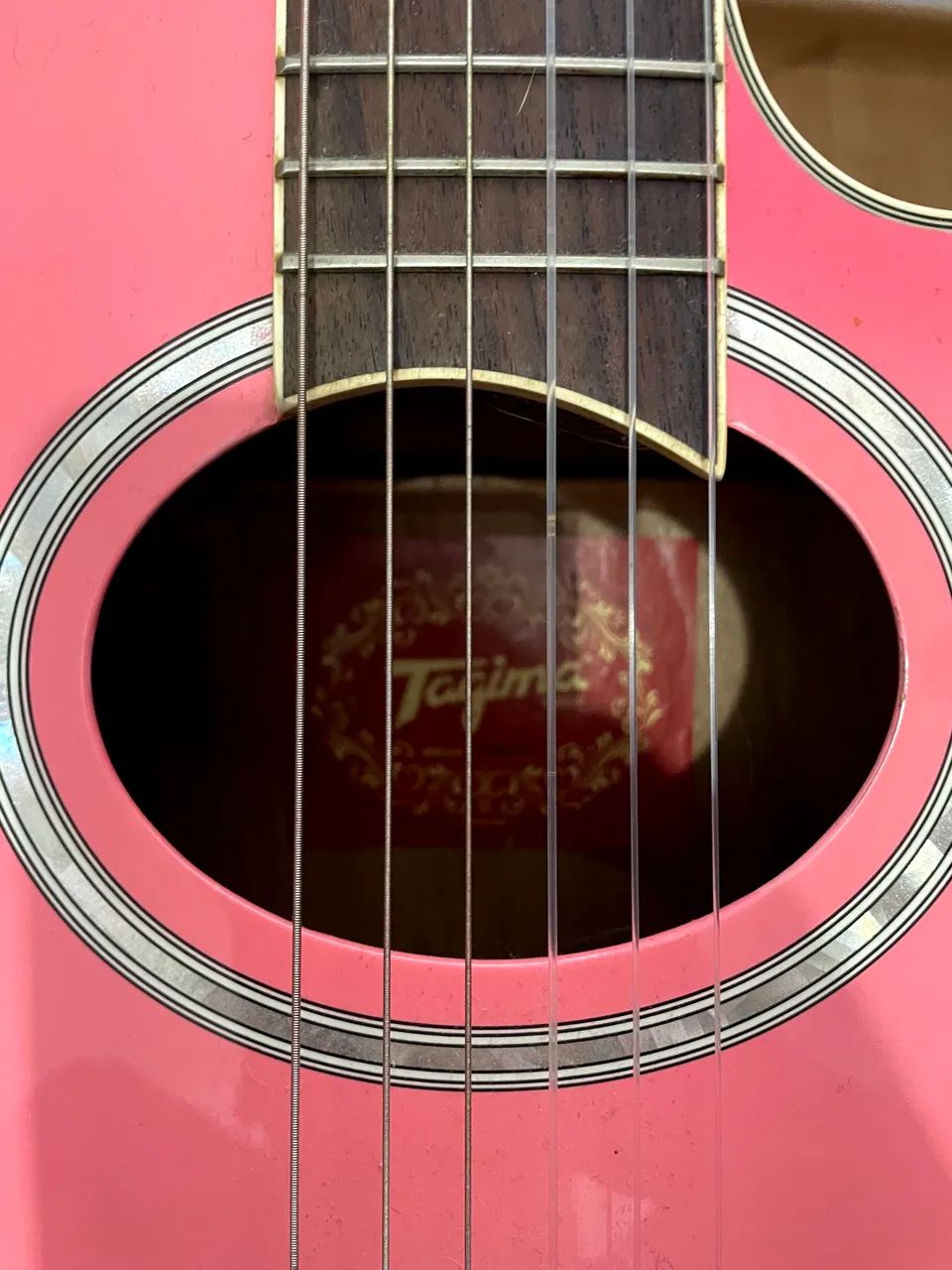 Violão Tagima rosa nylon elétrico  - Foto 2
