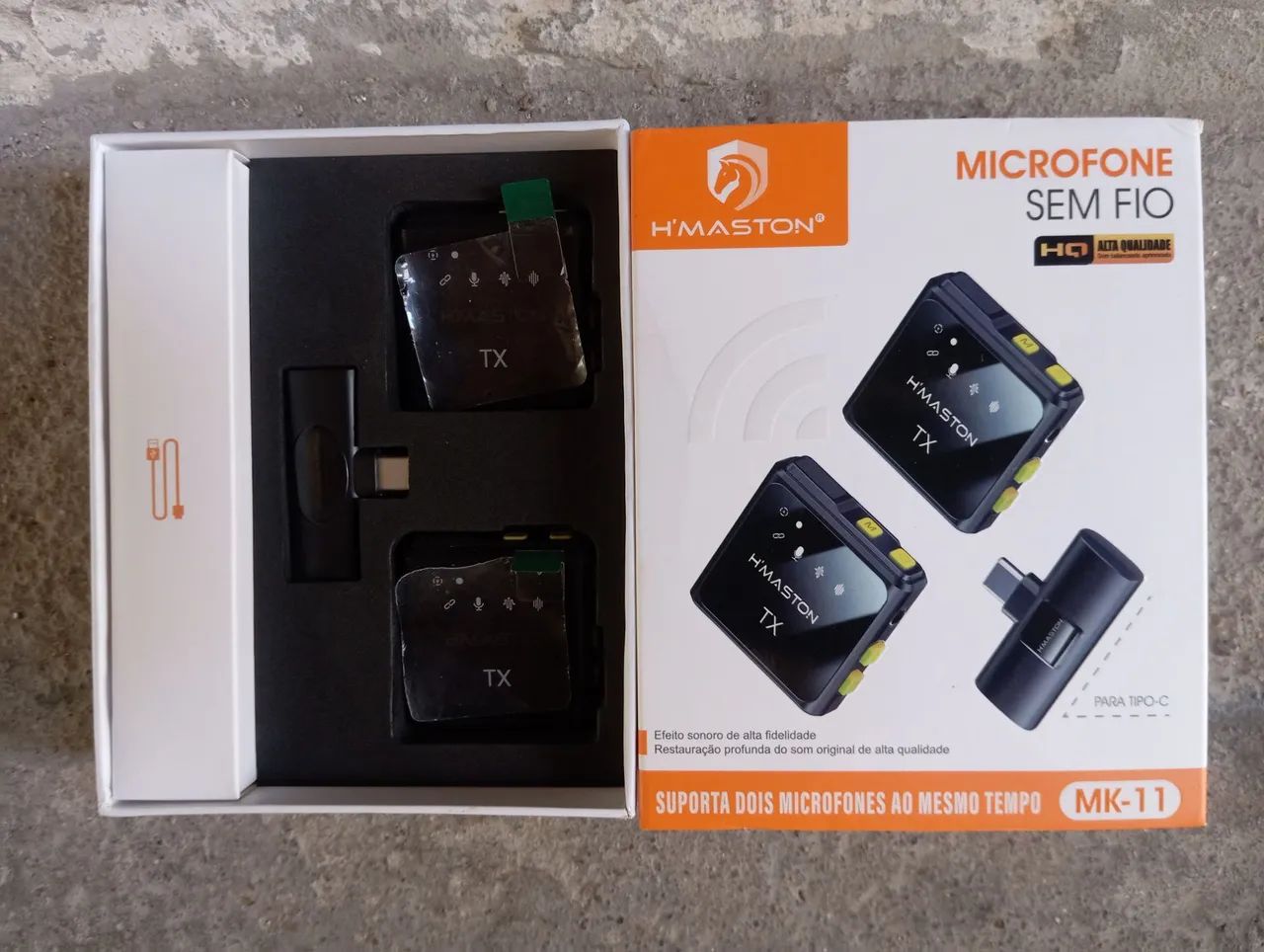 Microfone de Lapela Duplo Sem Fio H'Maston MK-11