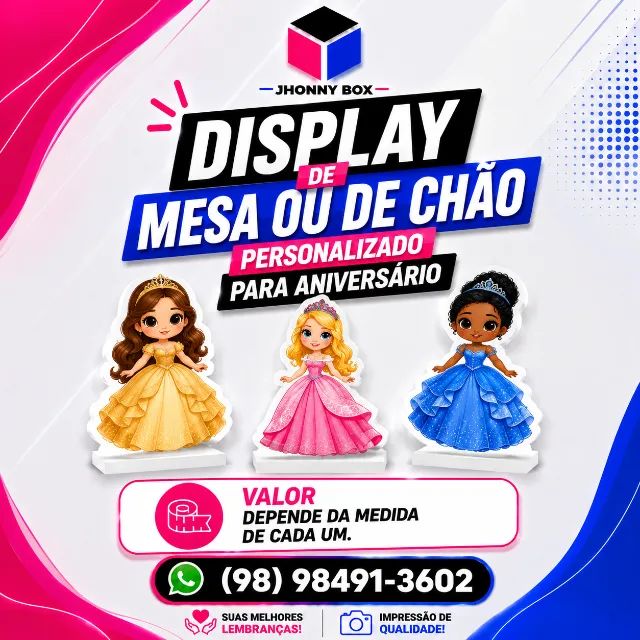 Display para Aniversário Eventos Festas Display de Mesa ou de Chão