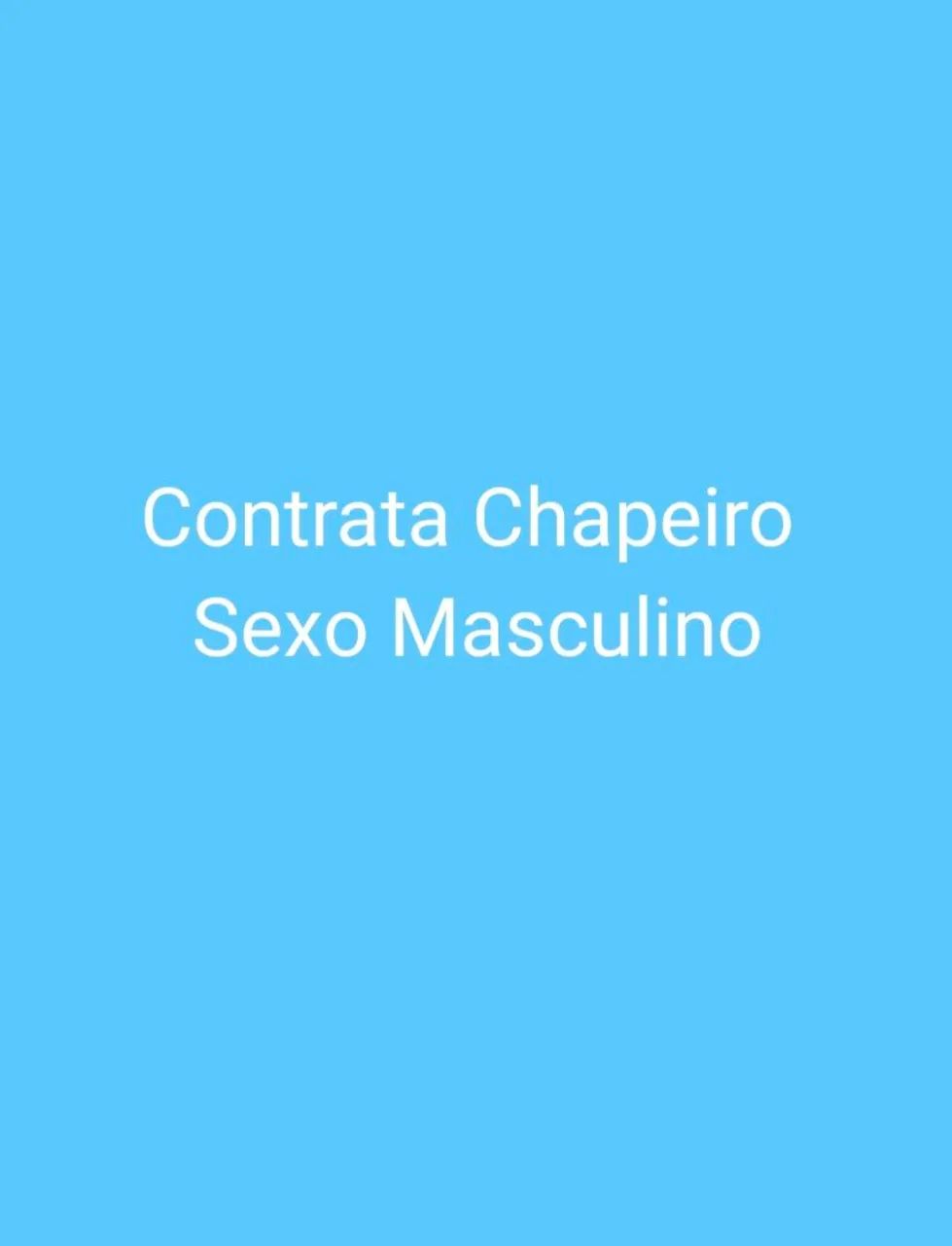 Contrata Chapeiro / Sexo Masculino 