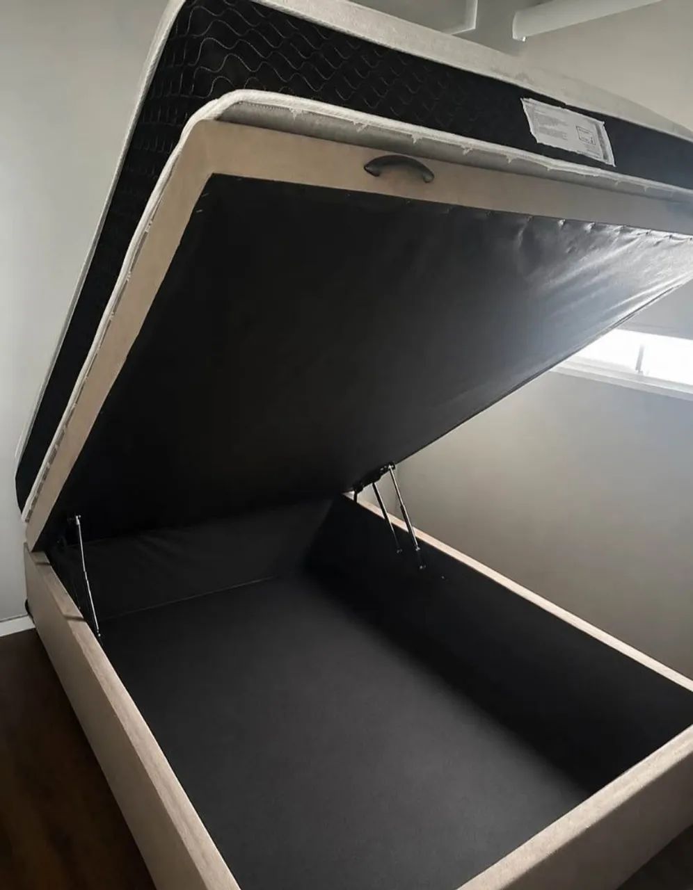 CAMA CASAL BAU+ COLCHÃO COM MOLAS ENSACADAS 