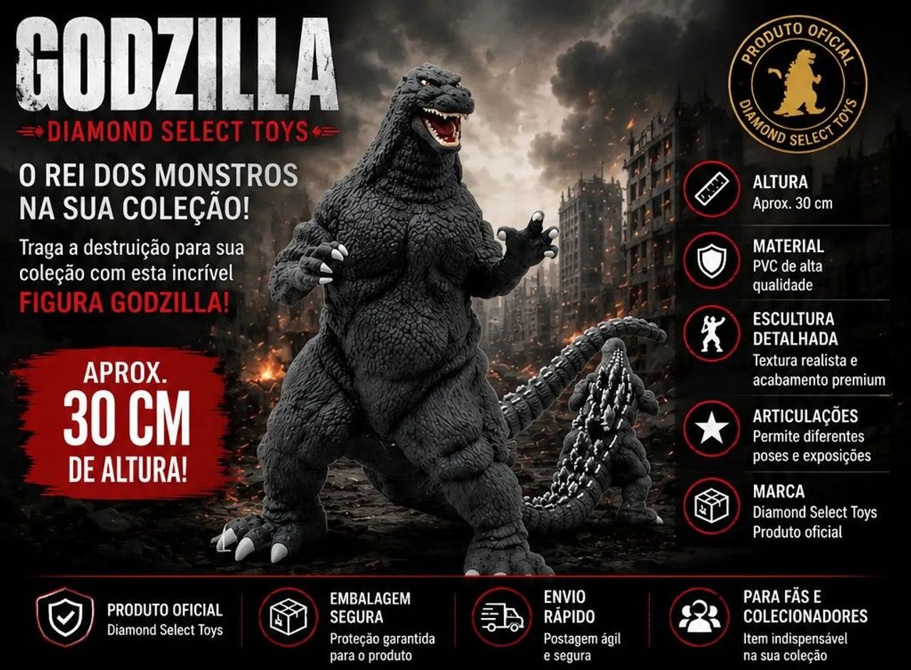 Cofre Godzilla Heisei - Diamond Select Toys
