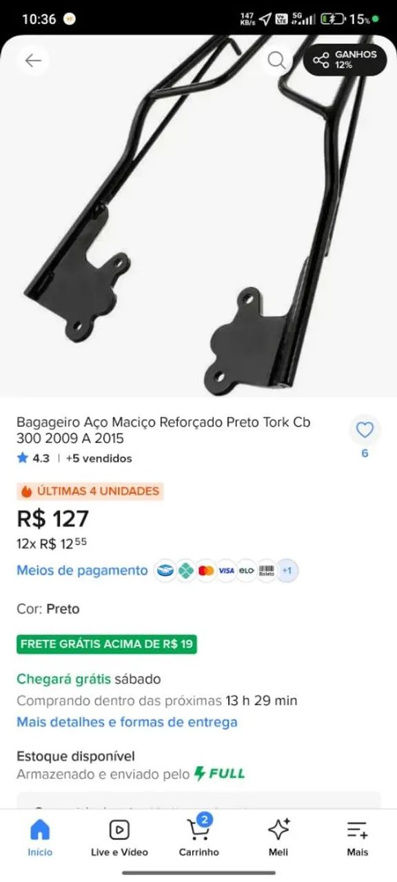 Vendo baú da cb300  - Foto 4
