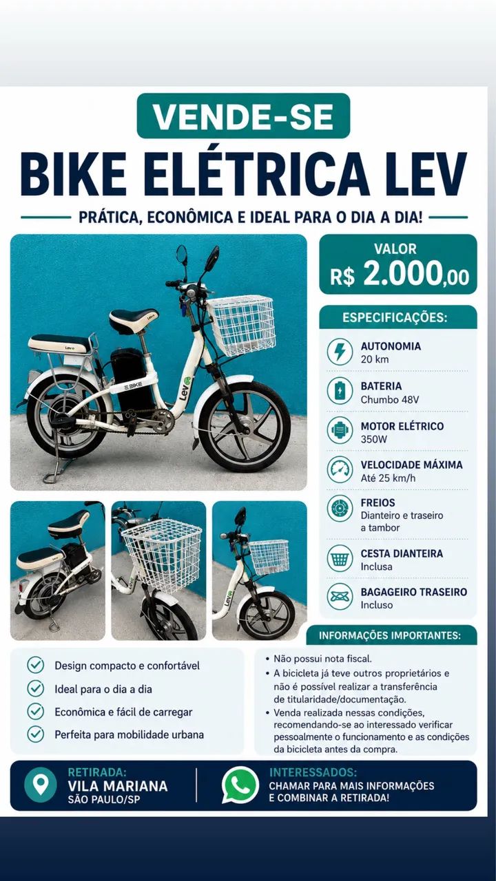 Bicicleta elétrica Lev