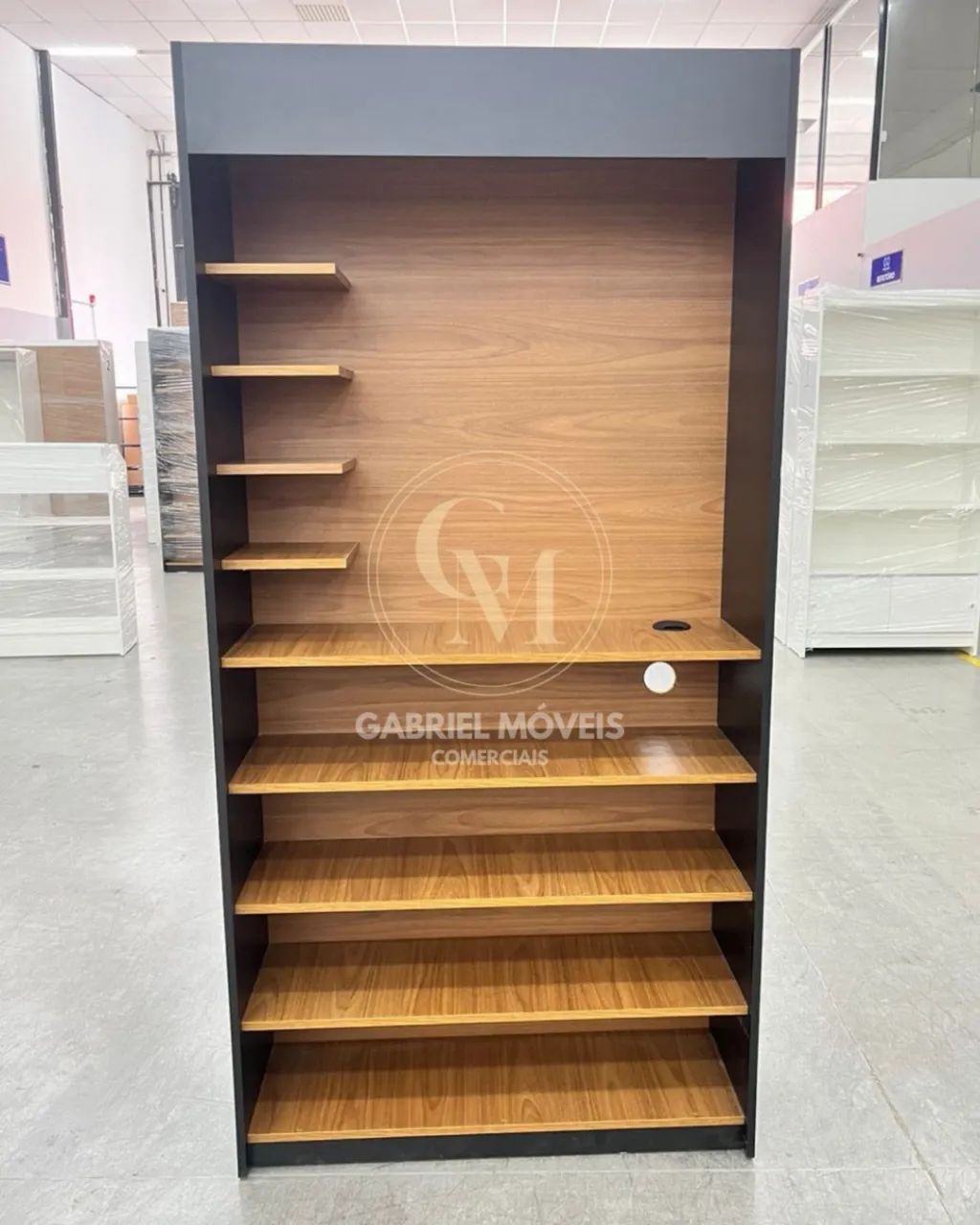 Móveis Mini Mercados Amadeirado c/ Preto MDF - Foto 2