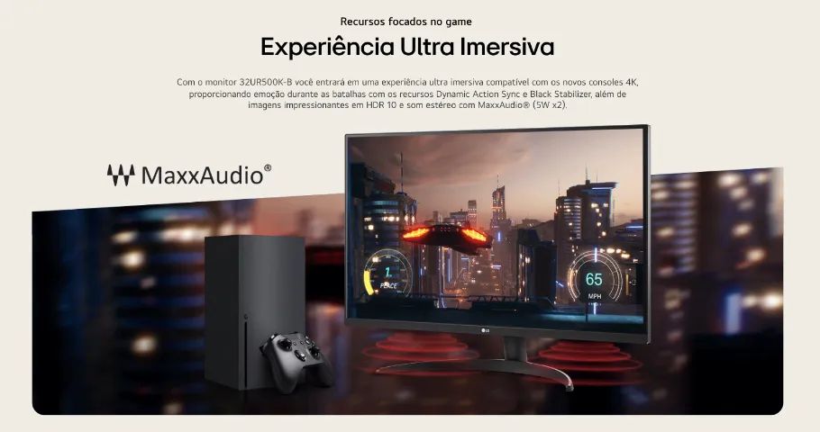 Monitor LG 32UR500-B de 32 polegadas, resolução 4K UHD (3840 × 2160). - Foto 4