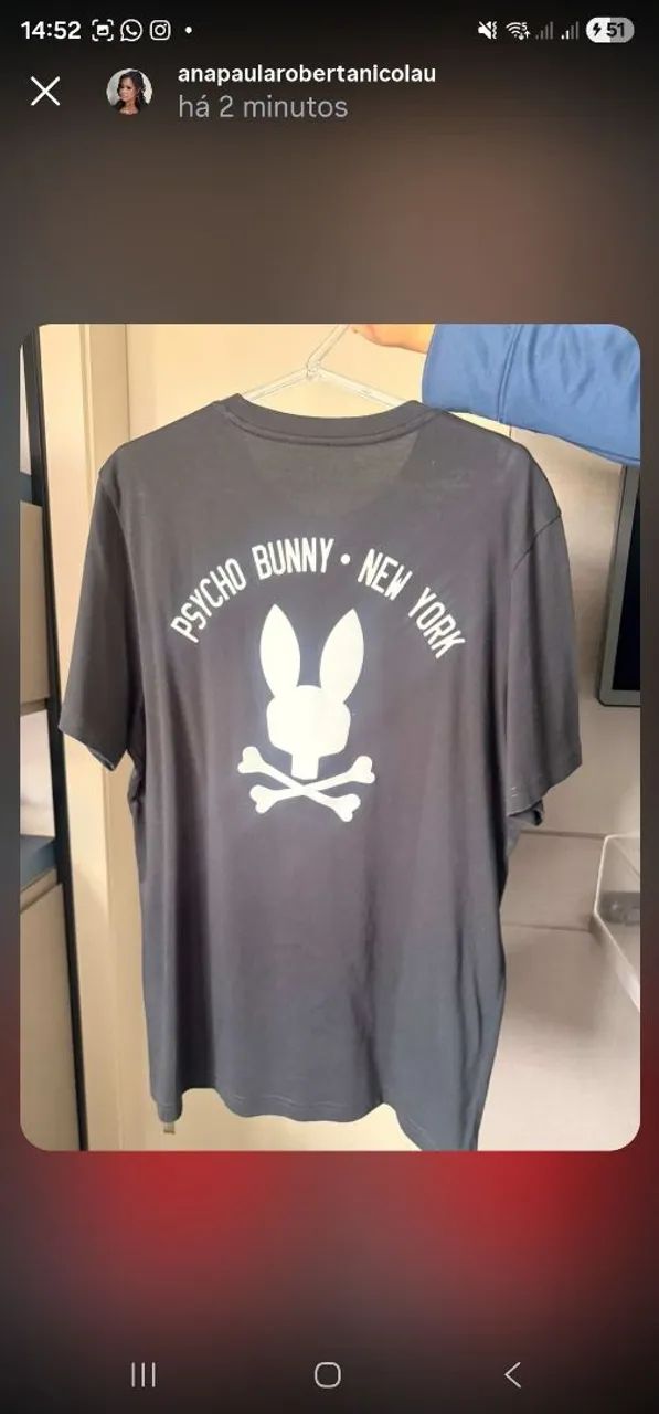 Camisa de Malha Psycho Bunny Preta