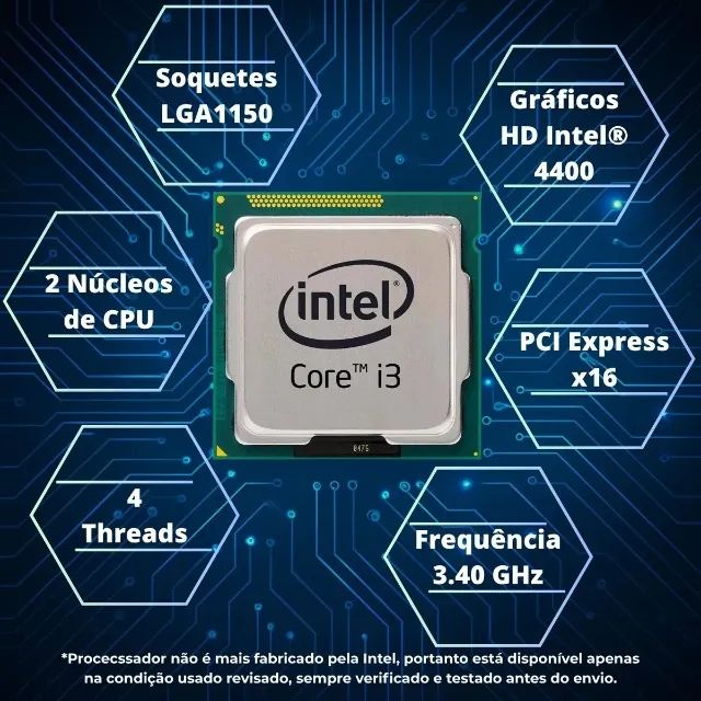 Processador Intel Core i3-4130 3.40GHz 3MB Cache LGA1150 OEM Desktop pode retirar no local - Foto 4