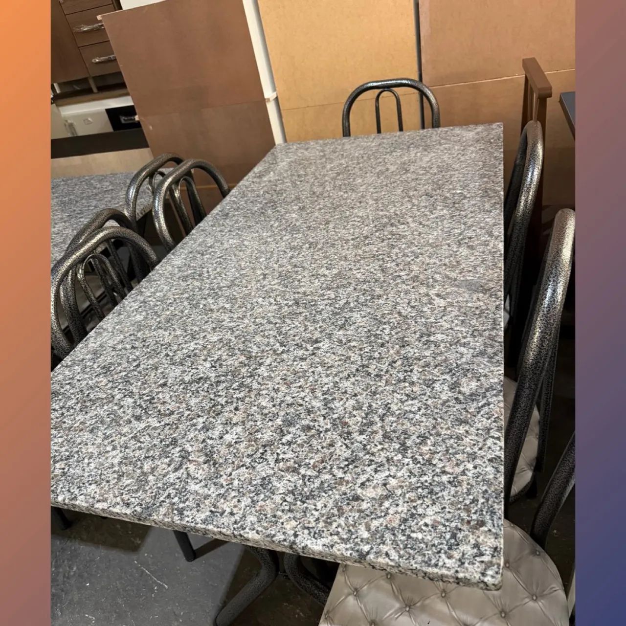 Mesa com 6 cadeiras granito - entrego hoje  - Foto 2