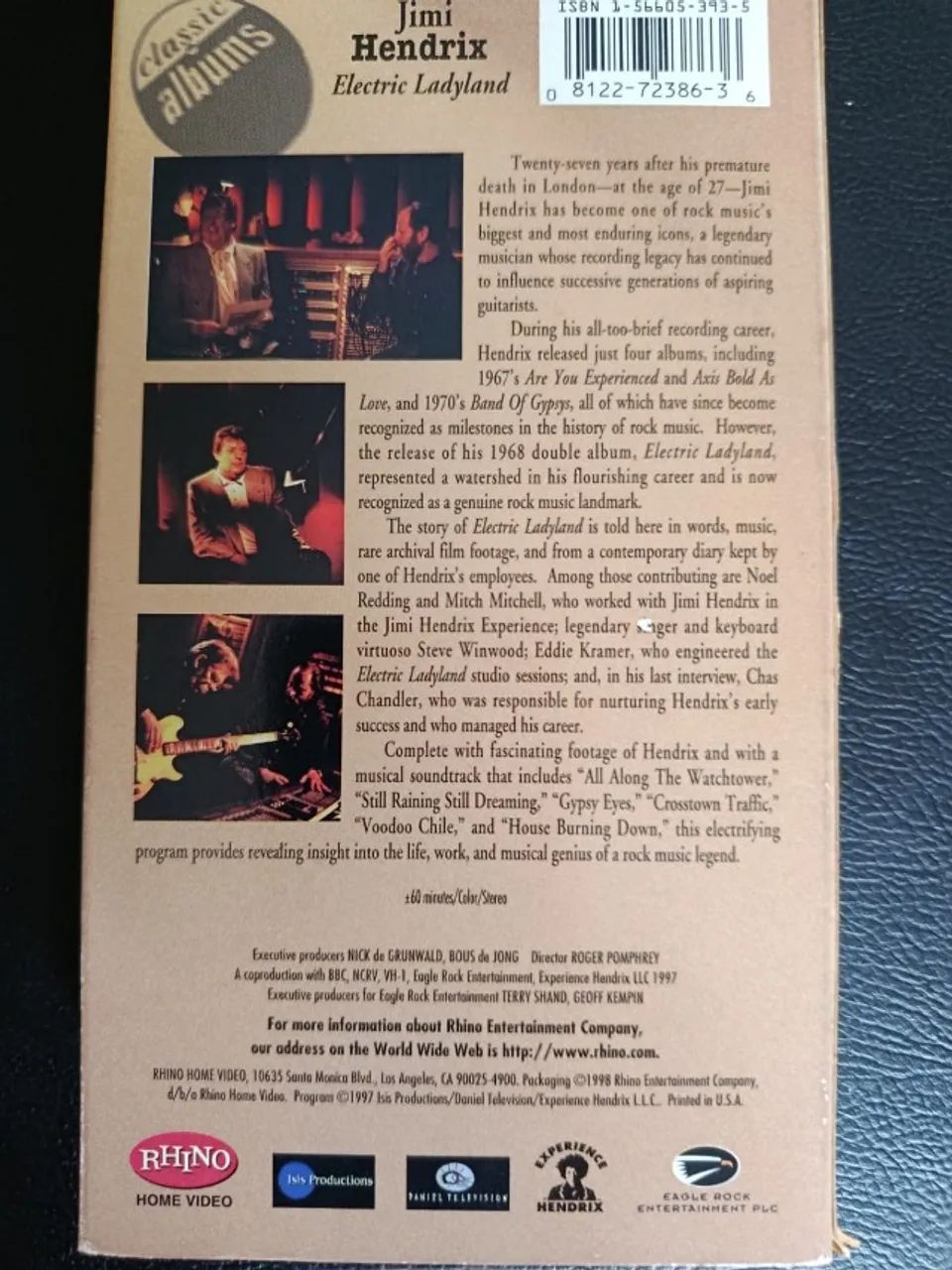 3 fitas VHS importadas Jimi Hendrix: Experience, Jimi plays