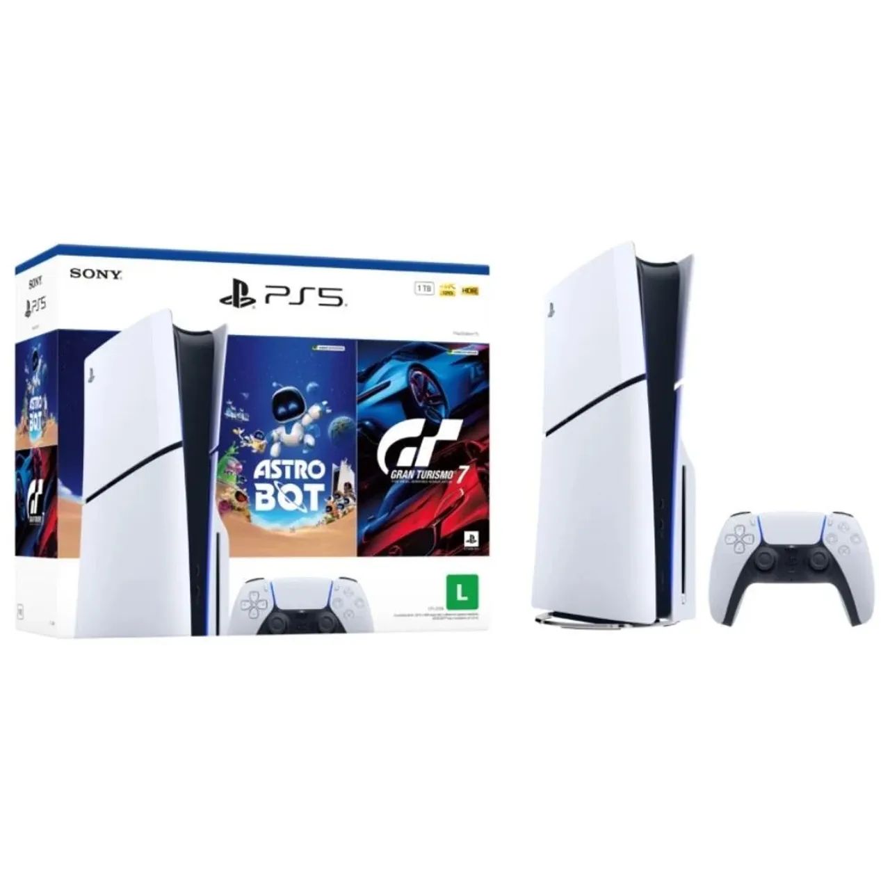 PlayStation 5 Slim com 2 controles 