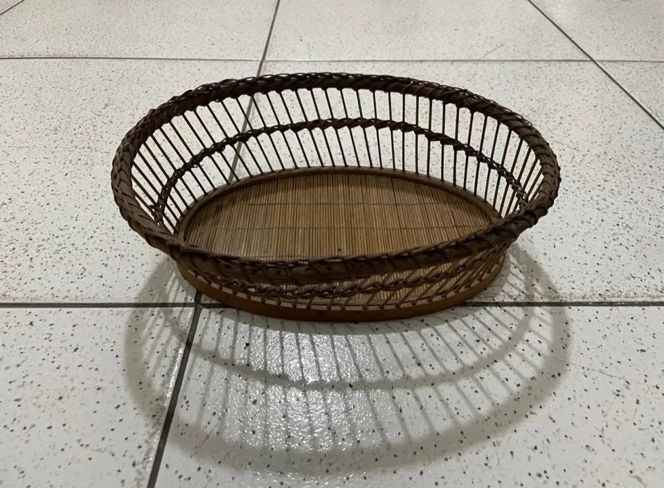Cesto de Bambu Oval para Decoração - Foto 4