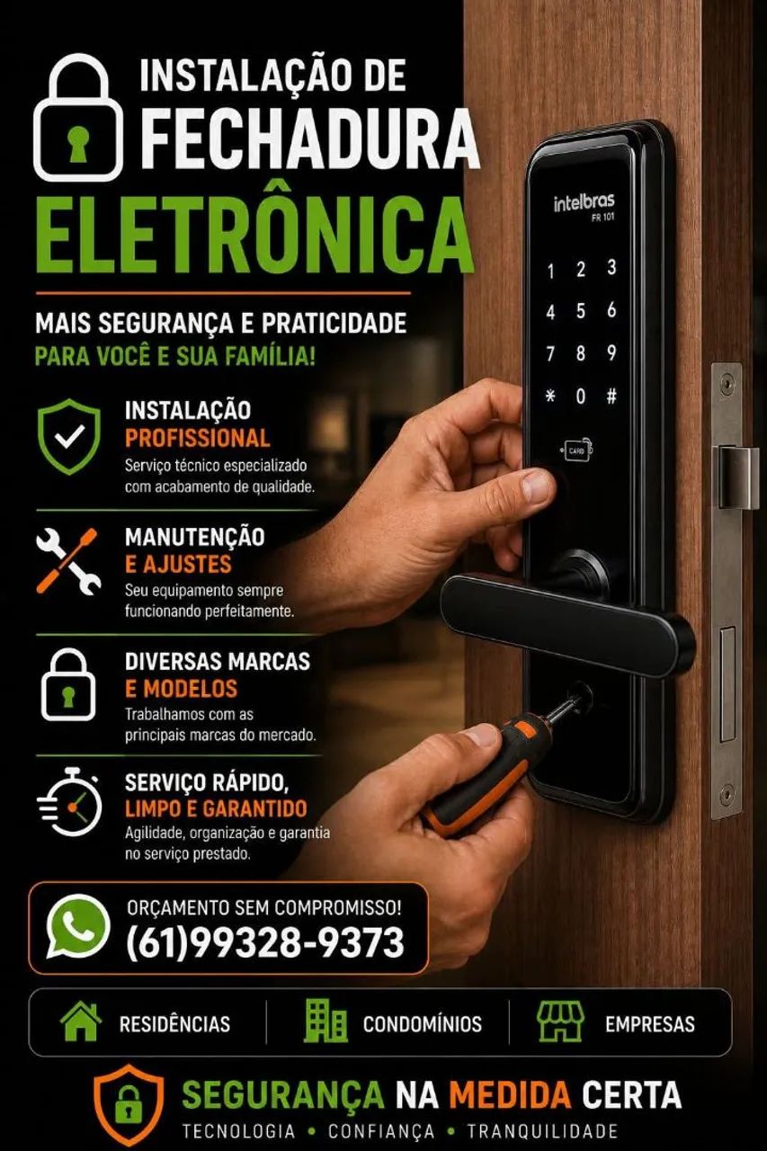 Instalação de fechadura eletrônica.