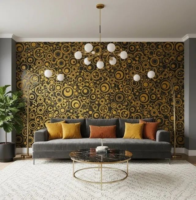 LADRILHO ART CIRCULARES 20X20 AZUL MARINHO E DOURADO  - ESTOQUE LIMITADO! - Foto 2