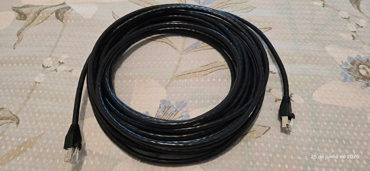Cabo De Rede Categoria 6 Plus Cable 10m Rj45 Gigabit Preto - Foto 2