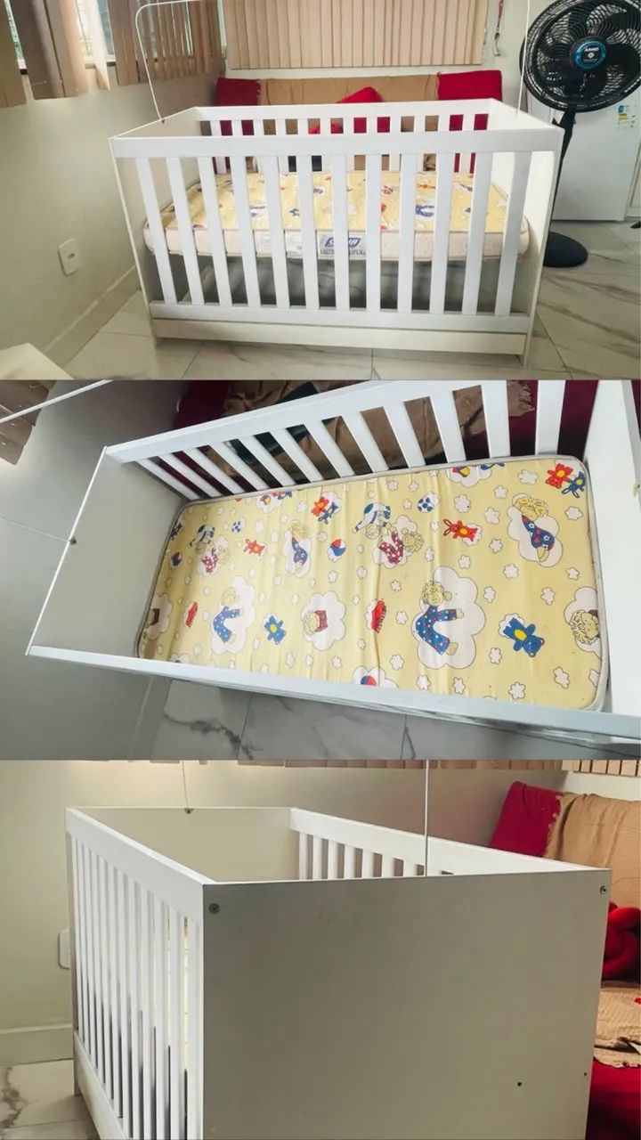 Berço MDF 3 em 1 + colchão + Vira cama  - Foto 4