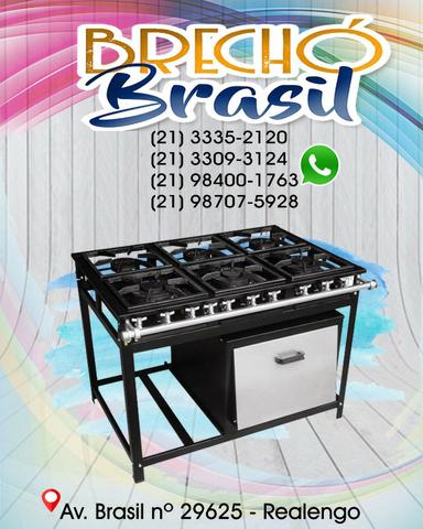 Fogão 6 bocas com Forno e Chapa