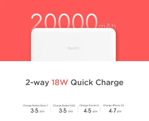 Carregador Portátil Xiaomi 20000mah Quick Charge3.0 Original