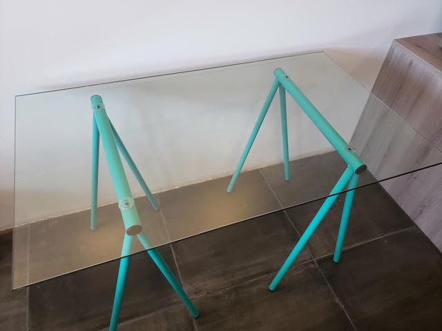 Mesa com tampo de vidro - Foto 2