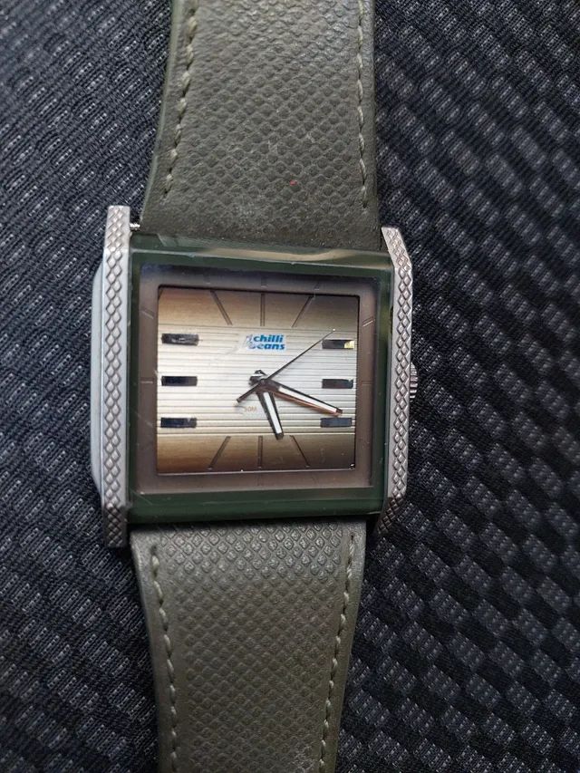 RELÓGIO QUADRADO DE PULSO PULSEIRA COURO SÓ VENDA NÃO TROCO POR NADA  - Foto 5