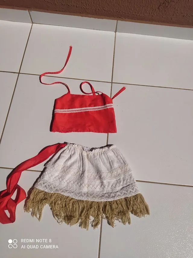 Roupa fantasia para crianças moana serve De 2 a 8 anos. em