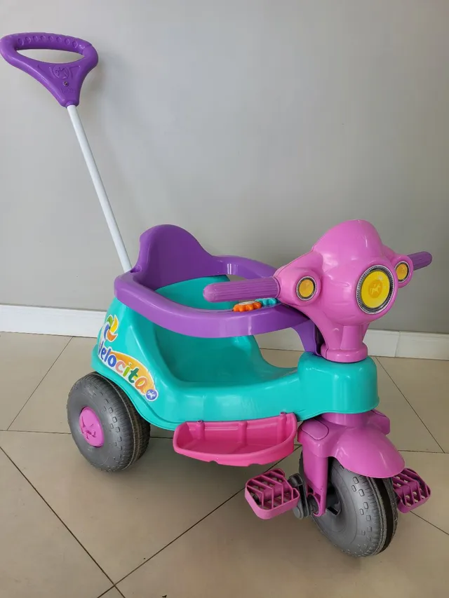 Motoca Triciclo Infantil Mickey Suporta Até 21kg Com Buzina Nathor