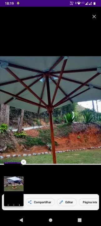 Guarda-sol de madeira para jardim - Foto 3