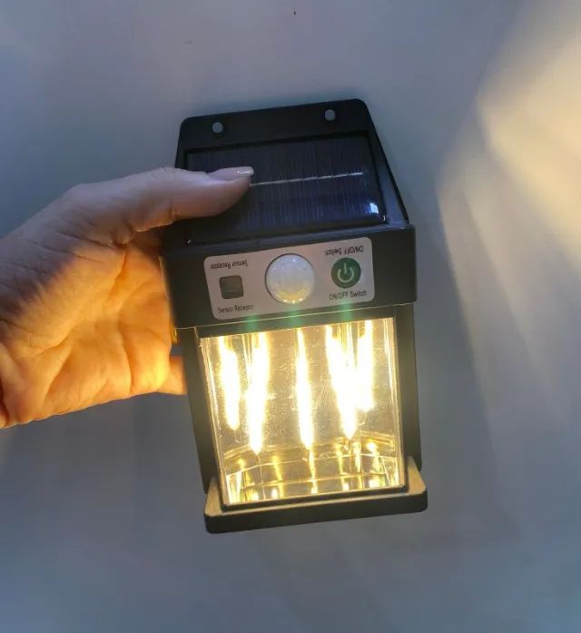 Luminária Led Solar com Sensor de Presença Para Parede Wall Lamp Loja Coimbra Computadores - Foto 2