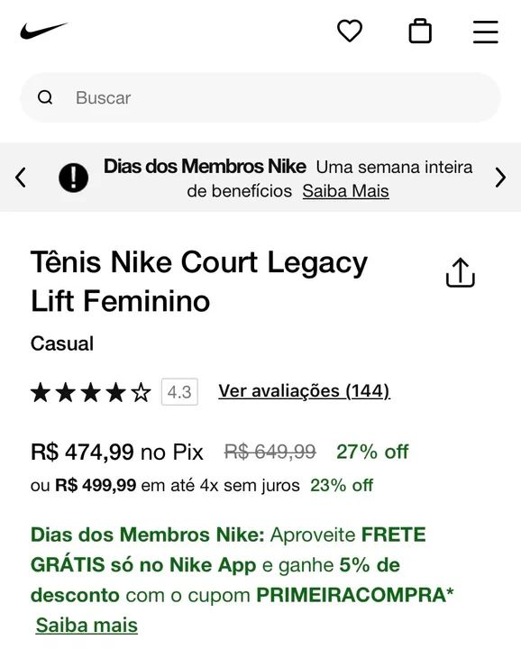 Tênis Nike couro  (original) - Foto 6