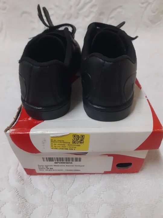 Tênis Infantil Unissex | Marca Hard | Modelo Colegial c/ velcro | N°29 Cor Preto Original - Foto 6