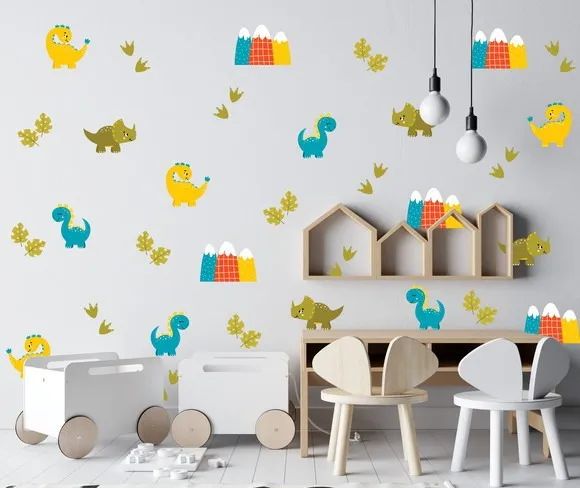 Adesivo decorativo dinossauros baby para parede de quarto infantil bebê
