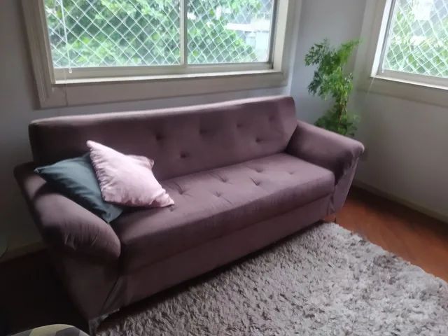 Sofá marrom 3 lugares - Foto 2