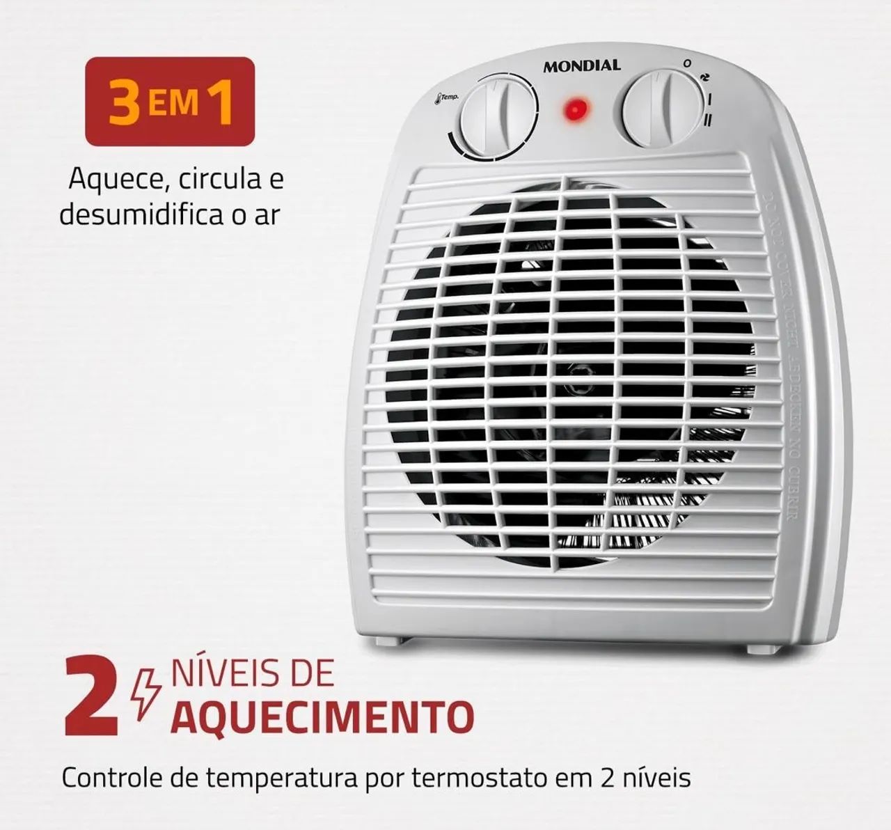 Aquecedor de Ar Mondial 3 em 1 - Potência e Segurança para Dias Frios! - Foto 4